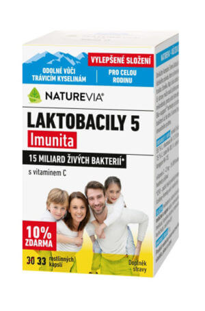 NATUREVIA LAKTOBACILY "5" Imunita s vitamínom C (30+3 cps)